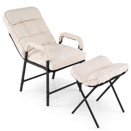 Dreamade Modern Accent Chair with Ottoman