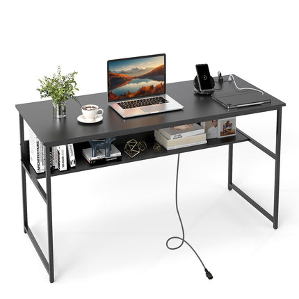 Dreamade 55 Inch Computer Desk with Charging Station
