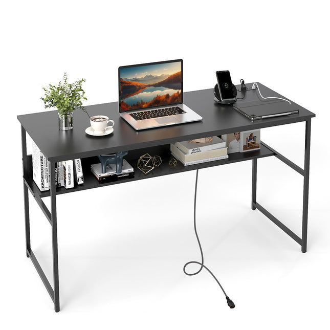 Dreamade 55 Inch Computer Desk with Charging Station