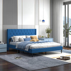 Dreamade Queen/Twin Size Platform Bed Frame with Wingback