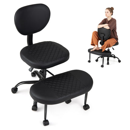 Dreamade Ergonomic Criss Cross Meditation Office Chair with Wheels