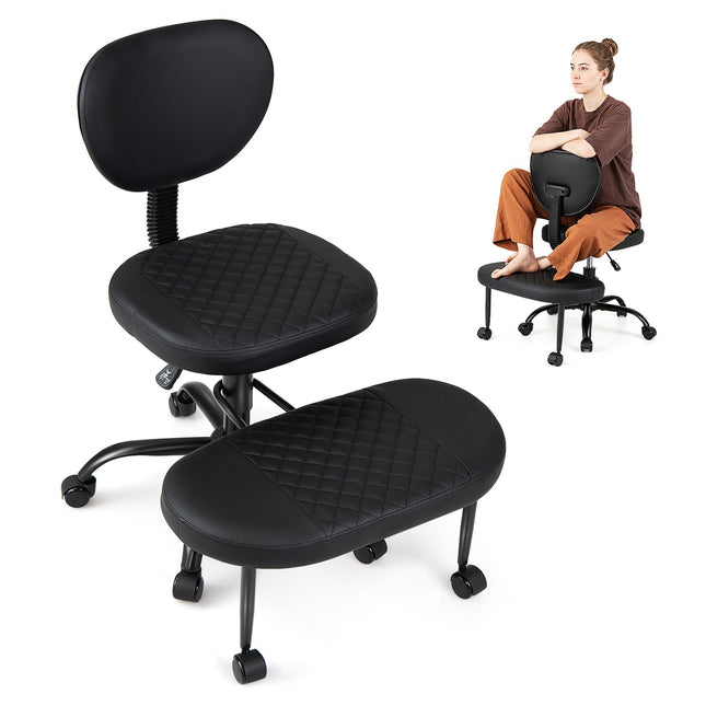 Dreamade Ergonomic Criss Cross Meditation Office Chair with Wheels