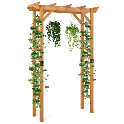 Dreamade 7FT Wood Garden Arbor Trellis for Ceremony Party