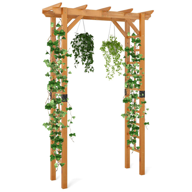 Dreamade 7FT Wood Garden Arbor Trellis for Ceremony Party