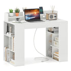 Dreamade White Desk with Storage Shelves