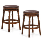 Dreamade Swivel Bar Stools Set with Faux Leather Padded Seat