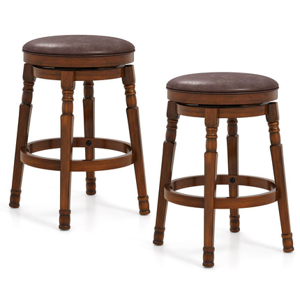 Dreamade Swivel Bar Stools Set with Faux Leather Padded Seat