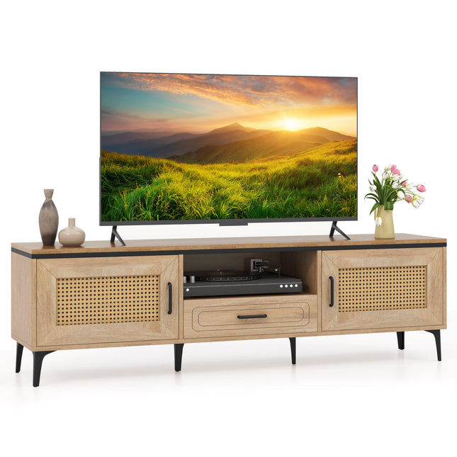 Dreamade TV Stand for TV up to 65 Inches, Entertainment Center with 2 Cabinets