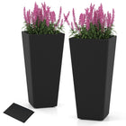 Dreamade Set of 2 Outdoor Wicker Flower Pot 30 Inch Tall Planters with Drainage System