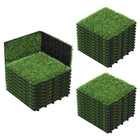 Dreamade 12” x 12” Pack of 30 Fake Grass Turf Tiles Set