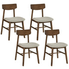 Dreamade Solid Rubber Wood Dining Room Chairs with Curved Backrest