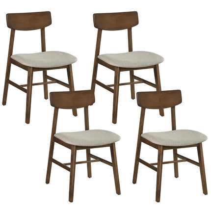 Dreamade Solid Rubber Wood Dining Room Chairs with Curved Backrest