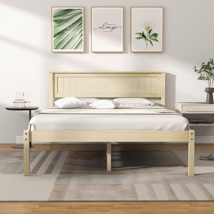 Dreamade Wood Full Platform Bed with Headboard