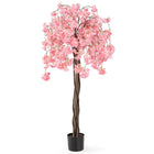 Dreamade 5.5FT Artificial Cherry Blossom Tree Faux Floral Plant Blooming Tree in Nursery Pot