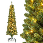 Dreamade Pre-Lit Slim Pencil Christmas Tree Slender Holiday Tree for Home Office Decoration