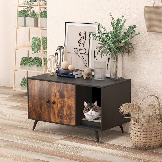 Dreamade Cat Litter Box Enclosure, Hidden Cat Washroom Furniture