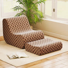 Dreamade Bean Bag Chair with Ottoman Comfy Lazy Sofa Chair with One-Piece Foam Filling