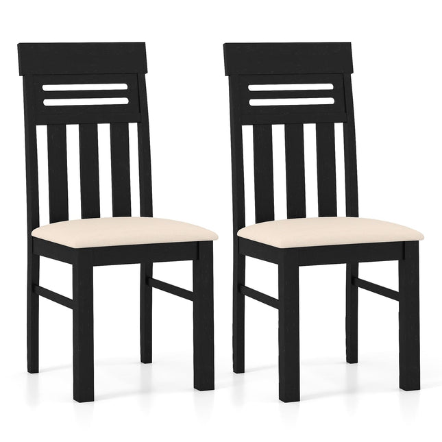 Dreamade High Back Dining Room Chairs with Padded Seat & Rubber Wood Frame
