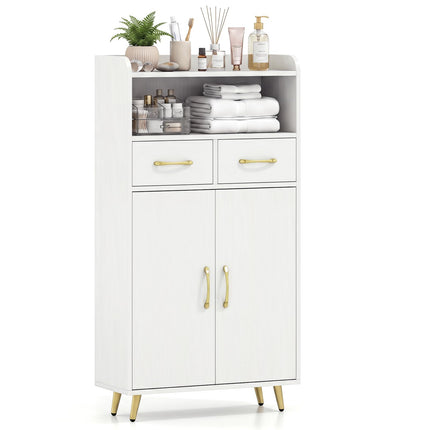 Dreamade Freestanding Bathroom Storage Cabinet with 2 Drawers and 2 Doors