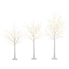 Dreamade 4/5/6 FT Pre-Lit Artificial Christmas Trees with 216 Warm White LEDs ( Set of 3 )
