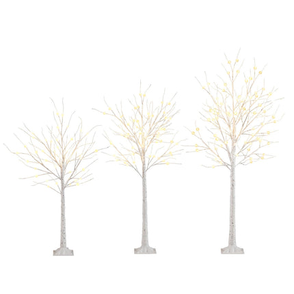 Dreamade 4/5/6 FT Pre-Lit Artificial Christmas Trees with 216 Warm White LEDs ( Set of 3 )