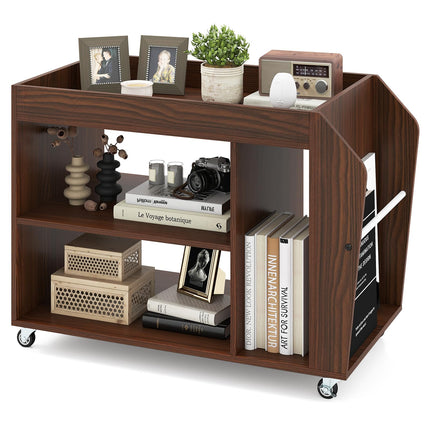 Dreamade Rolling End Table with Storage