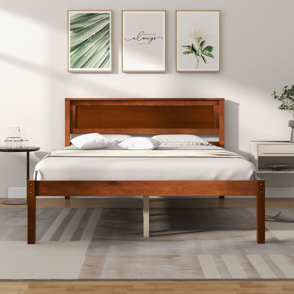 Dreamade Wood Full Platform Bed with Headboard