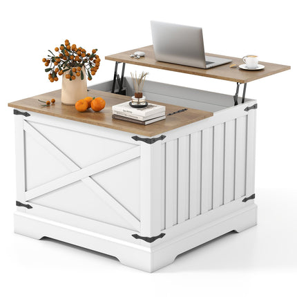 Dreamade 31.5" Square Wood Center Table with Large Hidden Storage Compartment & Hinged Lift Top