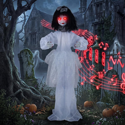 DREAMADE 4 FT Halloween Standing Ghost Girl