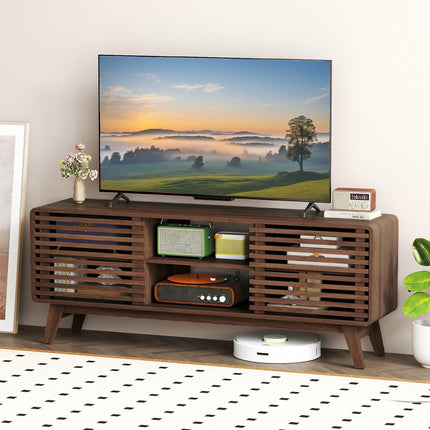 Dreamade TV Stand for 60/65 Inch TV | Mid-Century Modern Entertainment Center with Storage Cabinet