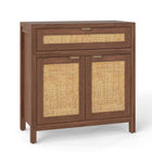 Dreamade Sideboard Buffet Cabinet Rustic Rattan Storage Cabinet w/ 2 Doors
