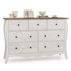Dreamade Storage Cabinet with Foldable & Detachable Fabric Drawers, Anti-Tipping Kit, 47” x 15” x 30.5” Farmhouse Floor Cabinet