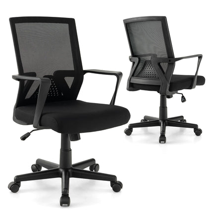 Dreamade Office Desk Chair with Lumbar Support, Ergonomic Mesh Office Chair with Wheels and Armrests