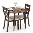 Dreamade Wooden Square Kitchen Table and 2 Chairs with Padded Seat