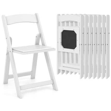 Dreamade Folding Chairs, Wooden Dining Chairs Set, Padded Foldable Chairs w/Backrest