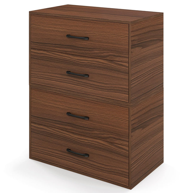 Dreamade Dressers Stackable 2 Drawer Horizontal Organizer W/Handles Dresser Tower