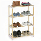 Dreamade 4-Tier Stackable Pine Wood Shoe Rack for entryway