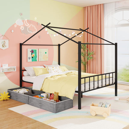 Dreamade Full Size House Bed with 2 Storage Drawers