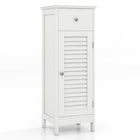Dreamade Bathroom Floor Storage Cabinet - Freestanding Side Cabinet with 1 Door, 1 Drawer & 3-Height Adjustable Shelf
