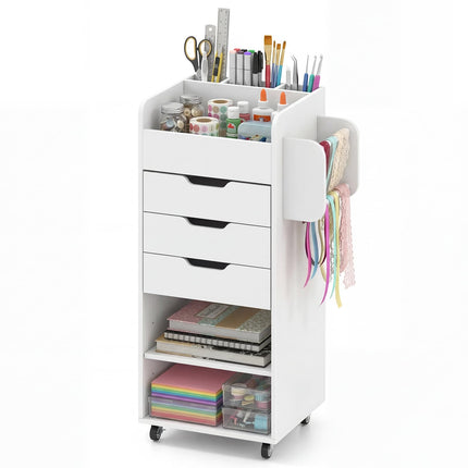 Dreamade Craft Storage Cart - Utility Organizer Cart with 3 Drawers