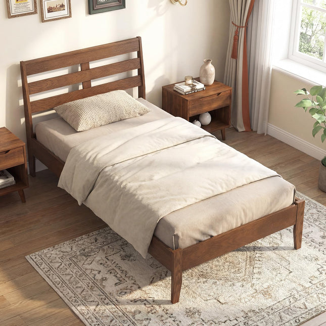 Dreamade Twin Size Bed Frame with Slat Headboard
