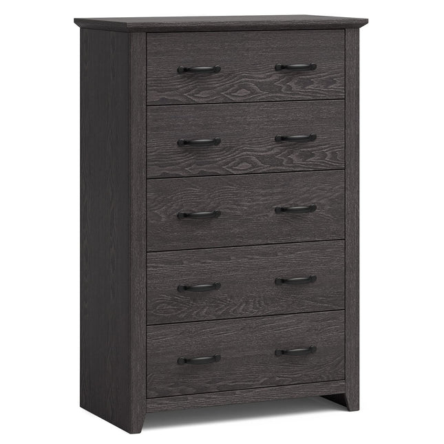 Dreamade 5 Drawer Dresser Chest of Drawers - Vertical Dresser with 5 Pull-Out Drawers for Bedroom, Living Room, Entryway
