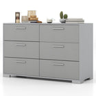 Dreamade Storage Cabinet with 6 Drawers, Metal Legs & Handles, Anti-Toppling Devices, Grey
