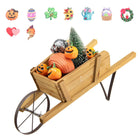 Dreamade Wooden Wagon Planter, Small Wheelbarrow Wagon Flower, Indoor & Outdoor Raised Bed