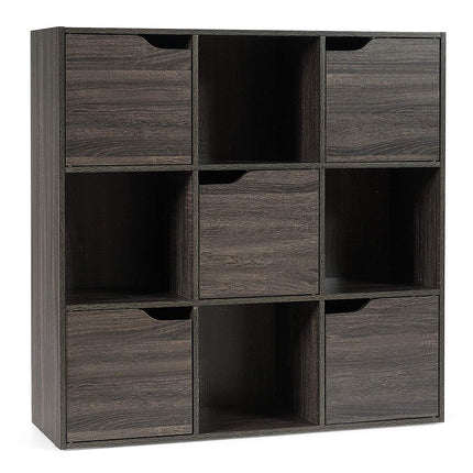 Dreamade 9-Cube Storage Organizer, Storage Cabinet with 4 Open Cubes and 5 Cabinets