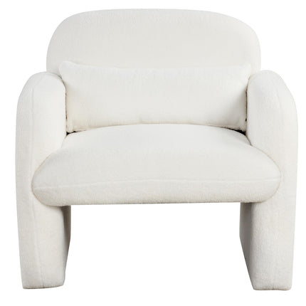 Dreamade Modern Accent Chair for Living Room, Sherpa Fabric Upholstered Armchair w/Waist Pillow, Comfy Reading Chair w/Armrests