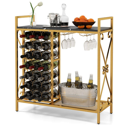 Dreamade Wine Bar Table with 6 Glass Wine Glass Holder