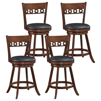 Dreamade Swivel Bar Stools, Counter Height Bar Chairs with Back