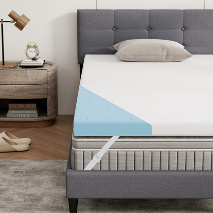 Dreamade 3 Inch Twin Memory Foam Mattress Topper, Gel Infused Topper with Removable Cover