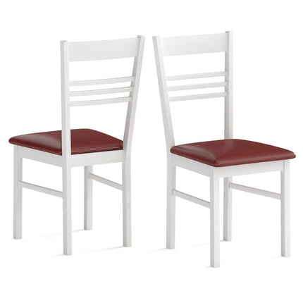 Dreamade Wooden Dining Chairs Set of 2/4 Armless Kitchen Chairs w/Slat Backrest
